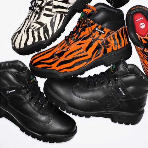 Supreme X Timberland Black Leather Field Boot (9) - Picture 6 of 11